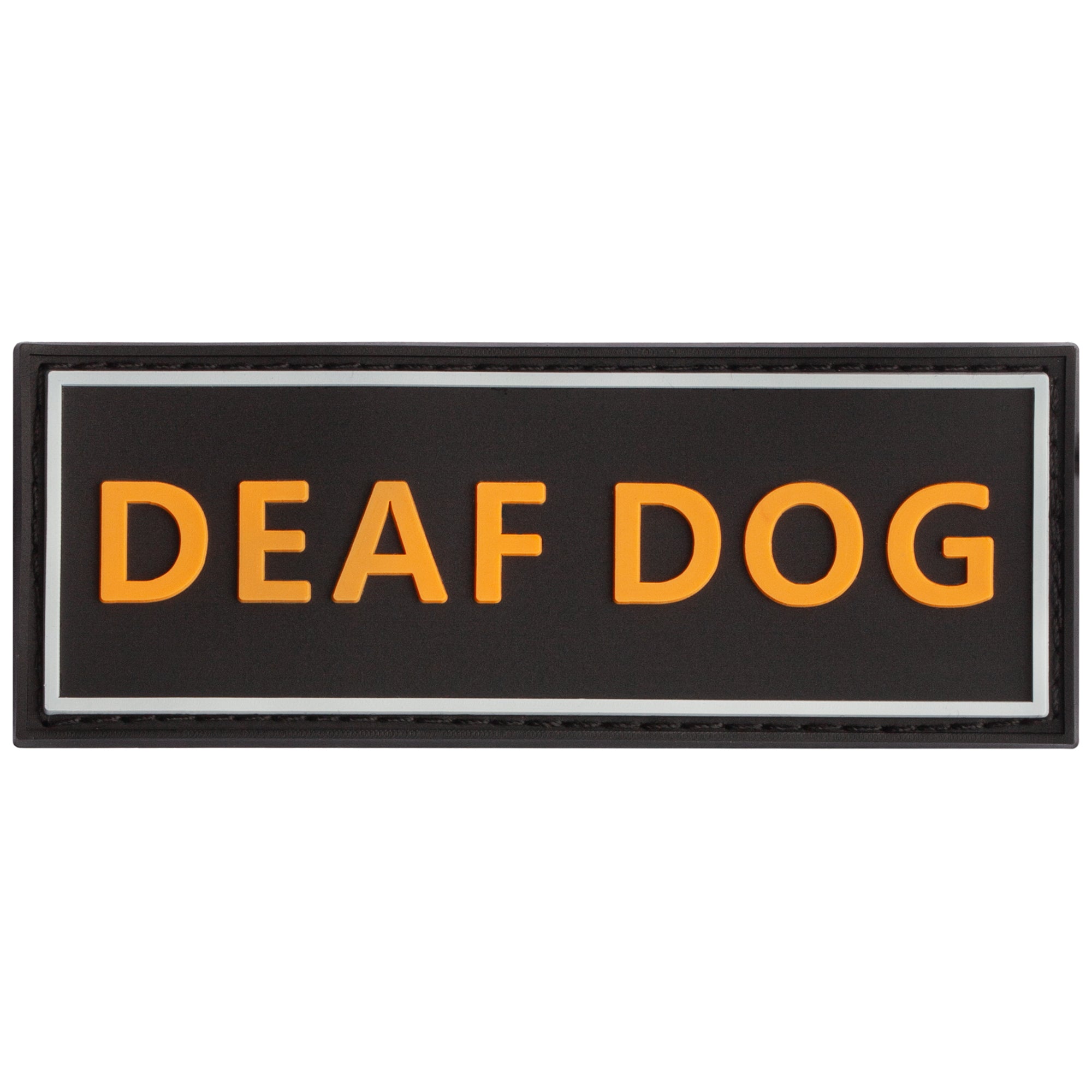 Deaf Dog rubber patch for dog harness, vest or dog collar, hook and loop fastener type