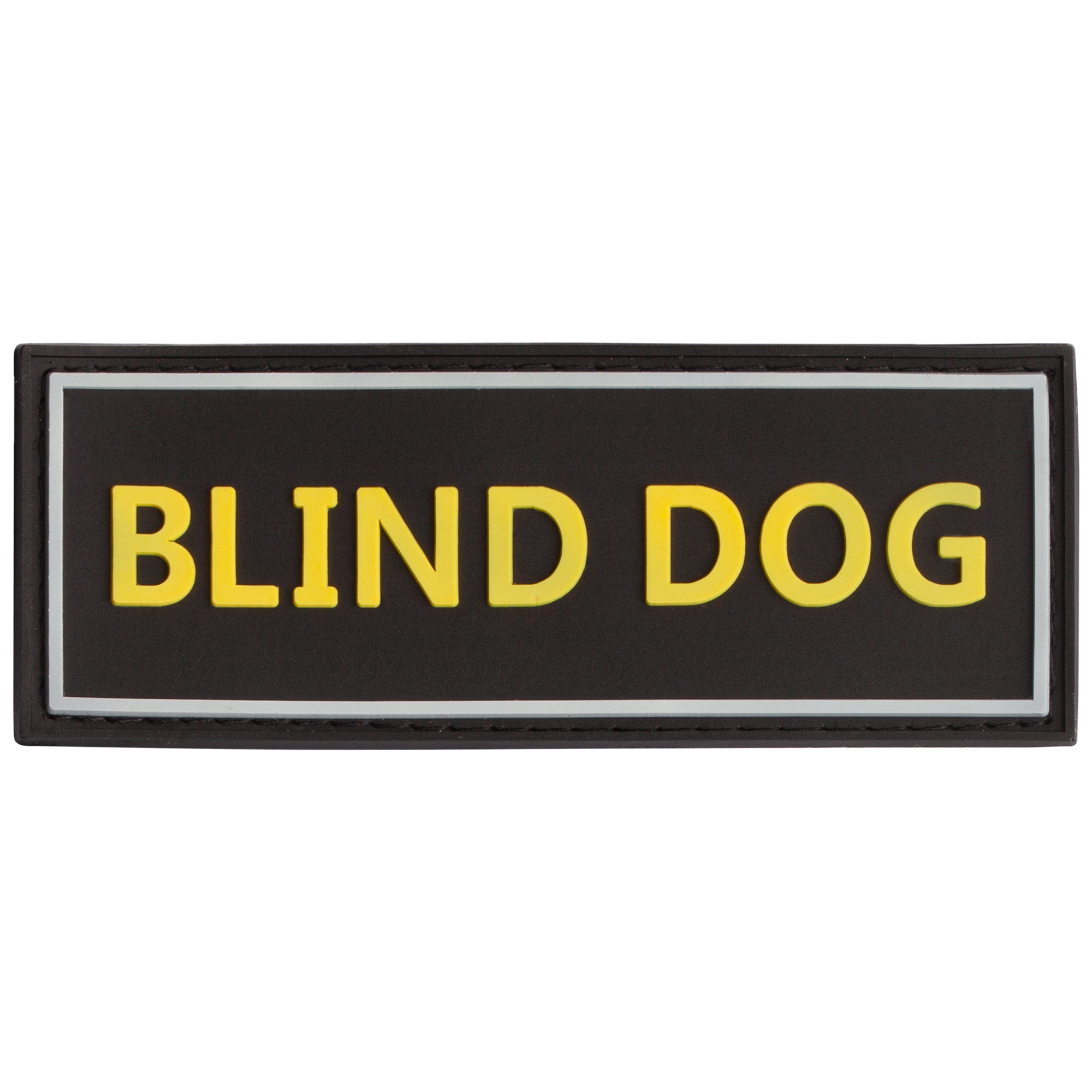 Blind Dog rubber patch for dog harness, vest or dog collar, hook and loop fastener type