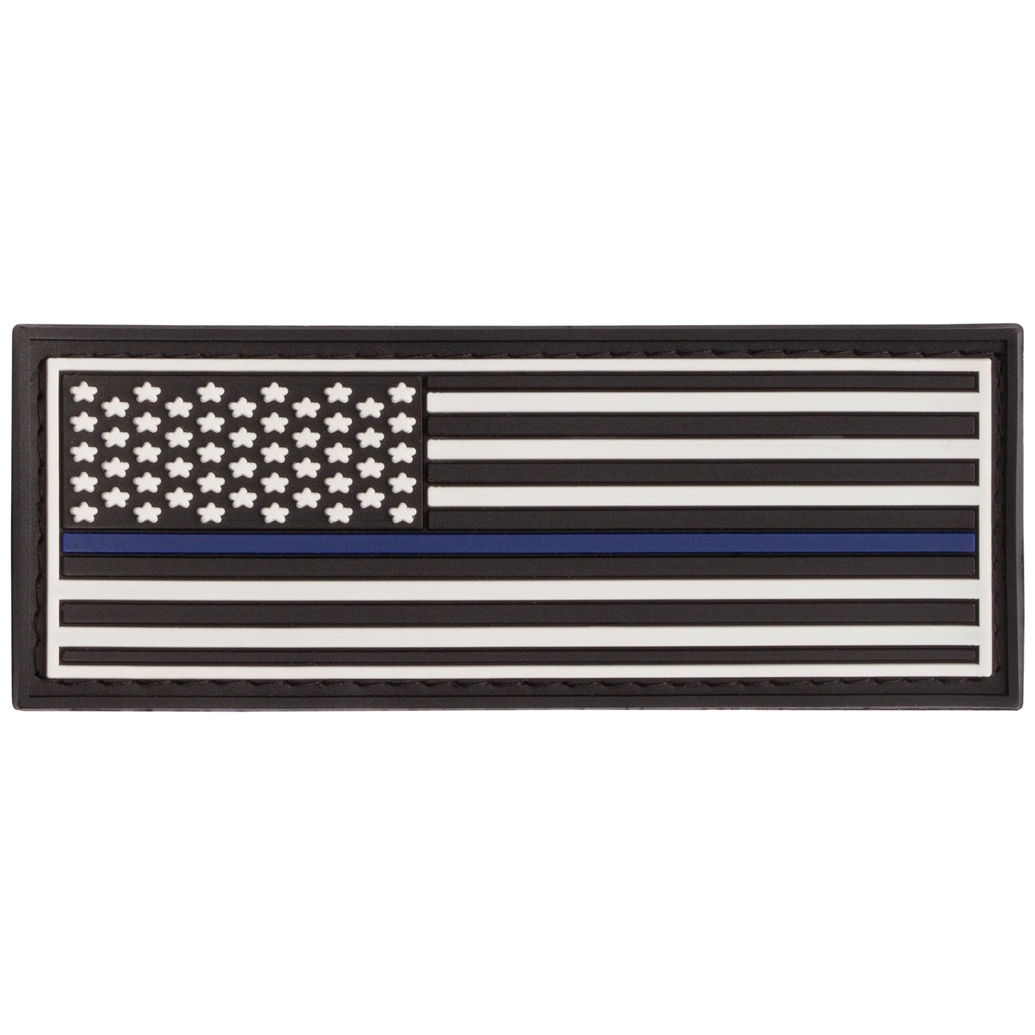 American Flag Thin Blue Line rubber patch for dog harness, vest or dog collar, hook and loop fastener type