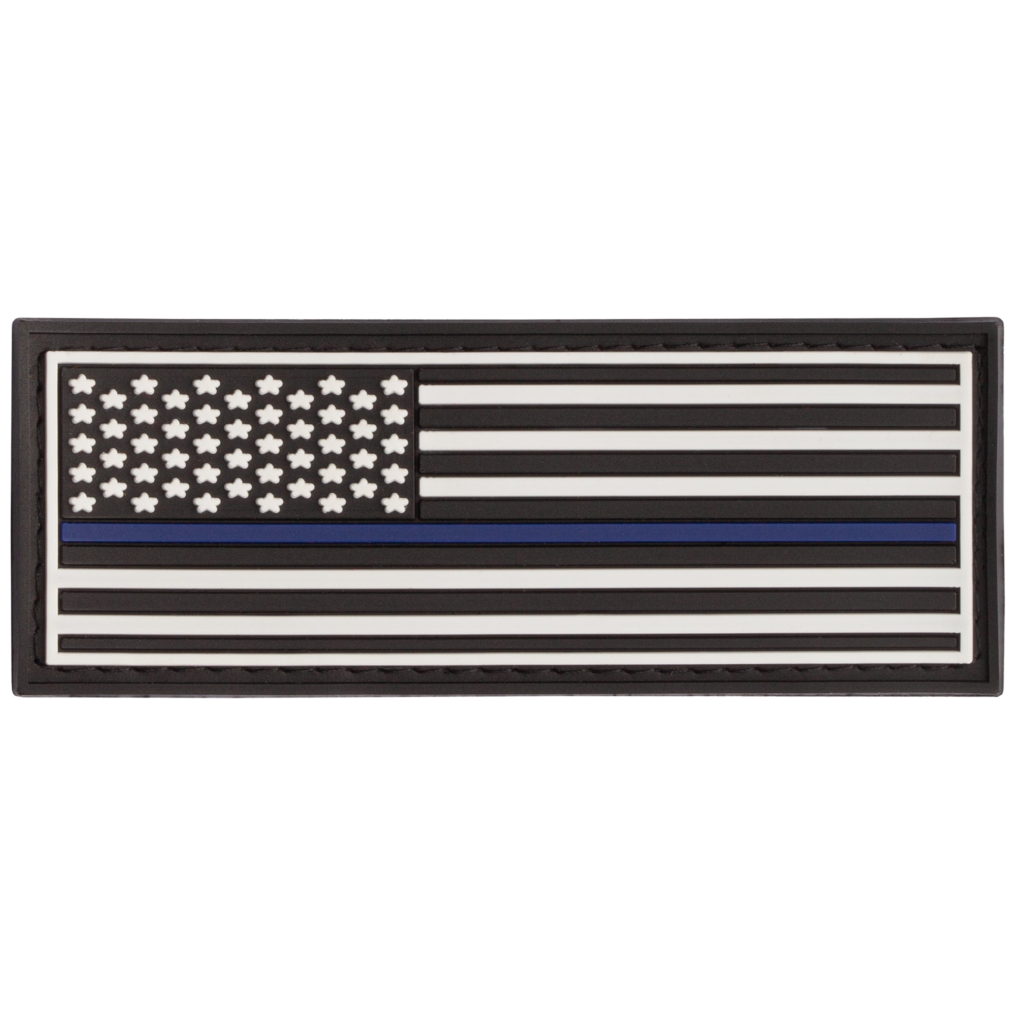 American Flag Thin Blue Line rubber patch for dog harness, vest or dog collar, hook and loop fastener type