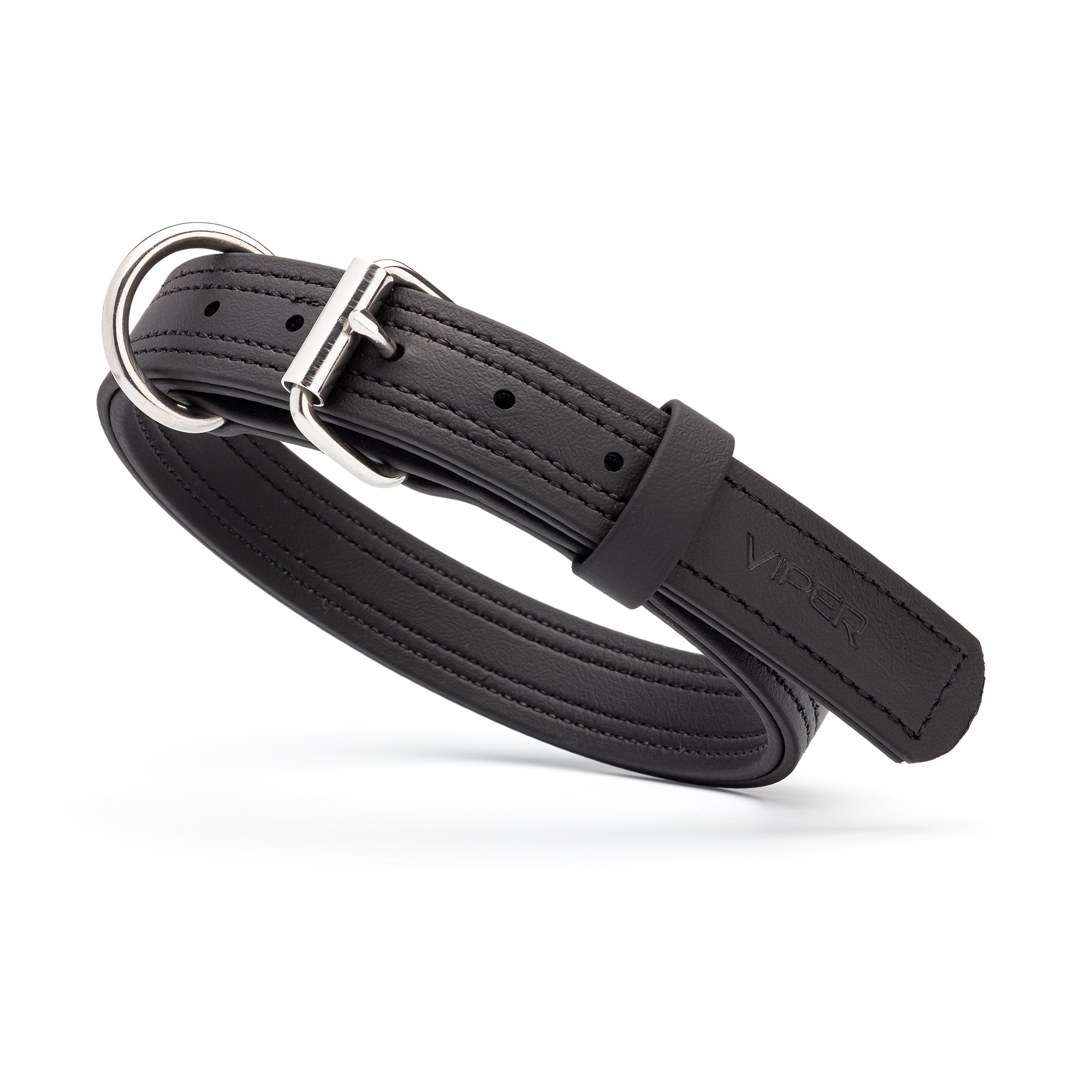 Working dog collar with stainless steel hardware, made from Biothane, 1 1/4 inches wide