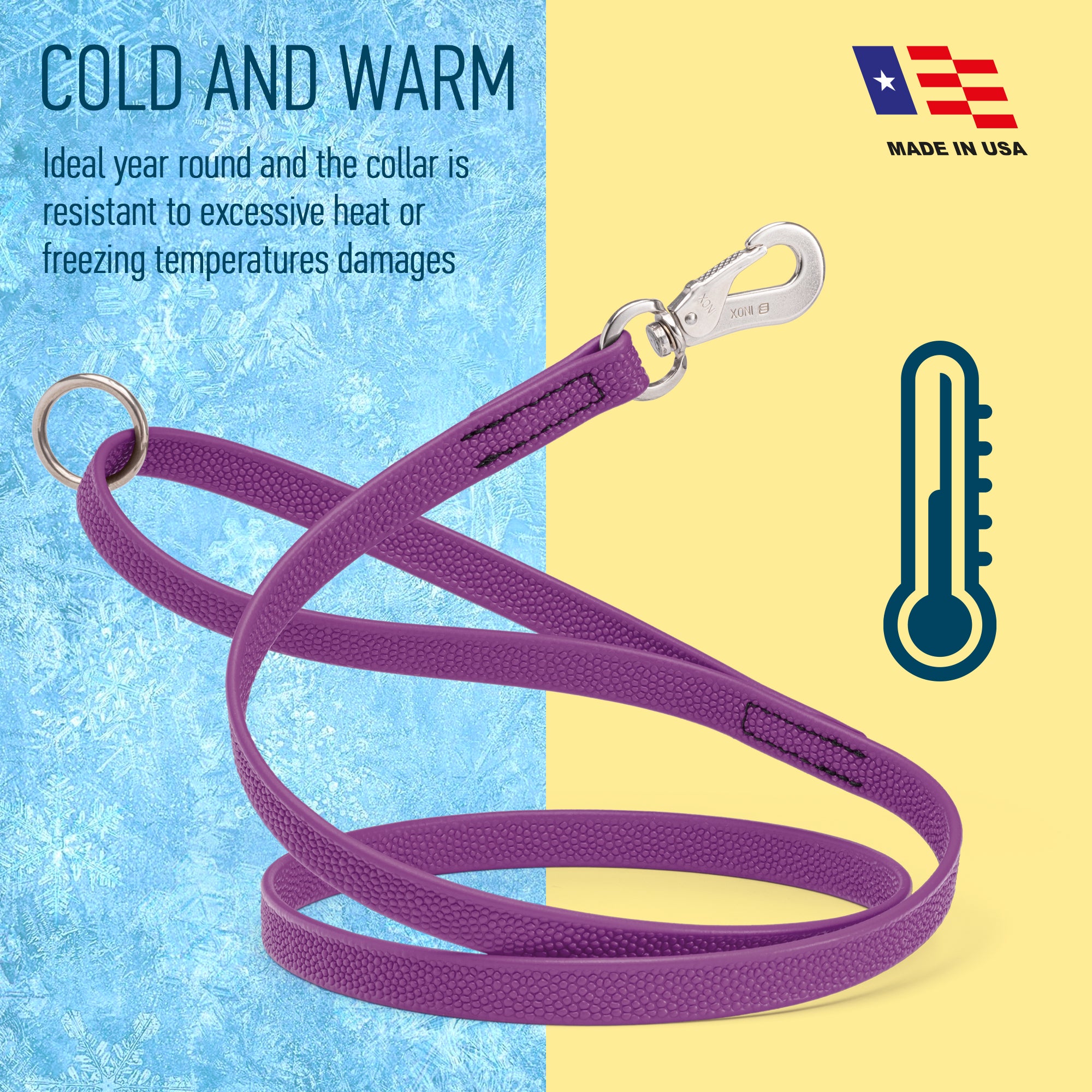 Viper Pebble Emboss Biothane Dog Leash with SPRENGER Stainless Steel Hook