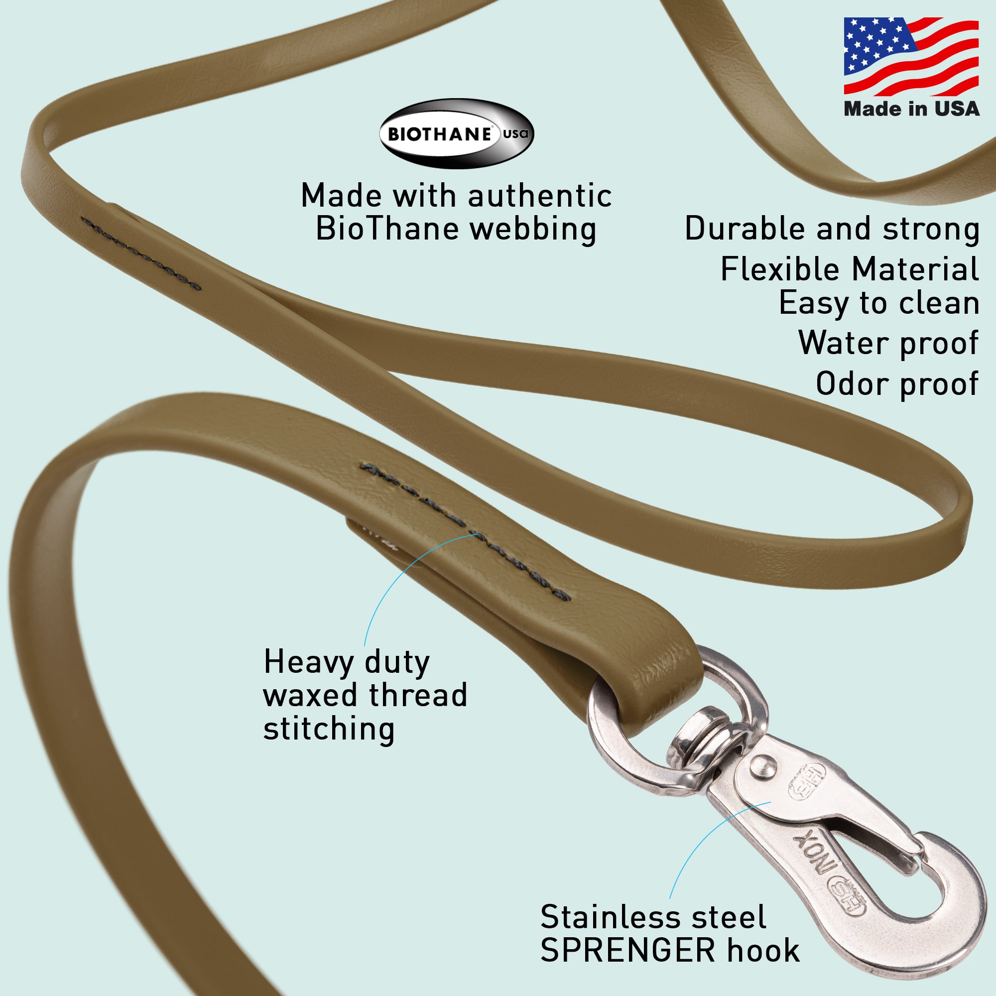 Viper Long Line 15 ft Biothane Dog Lead with SPRENGER Stainless Steel Hook