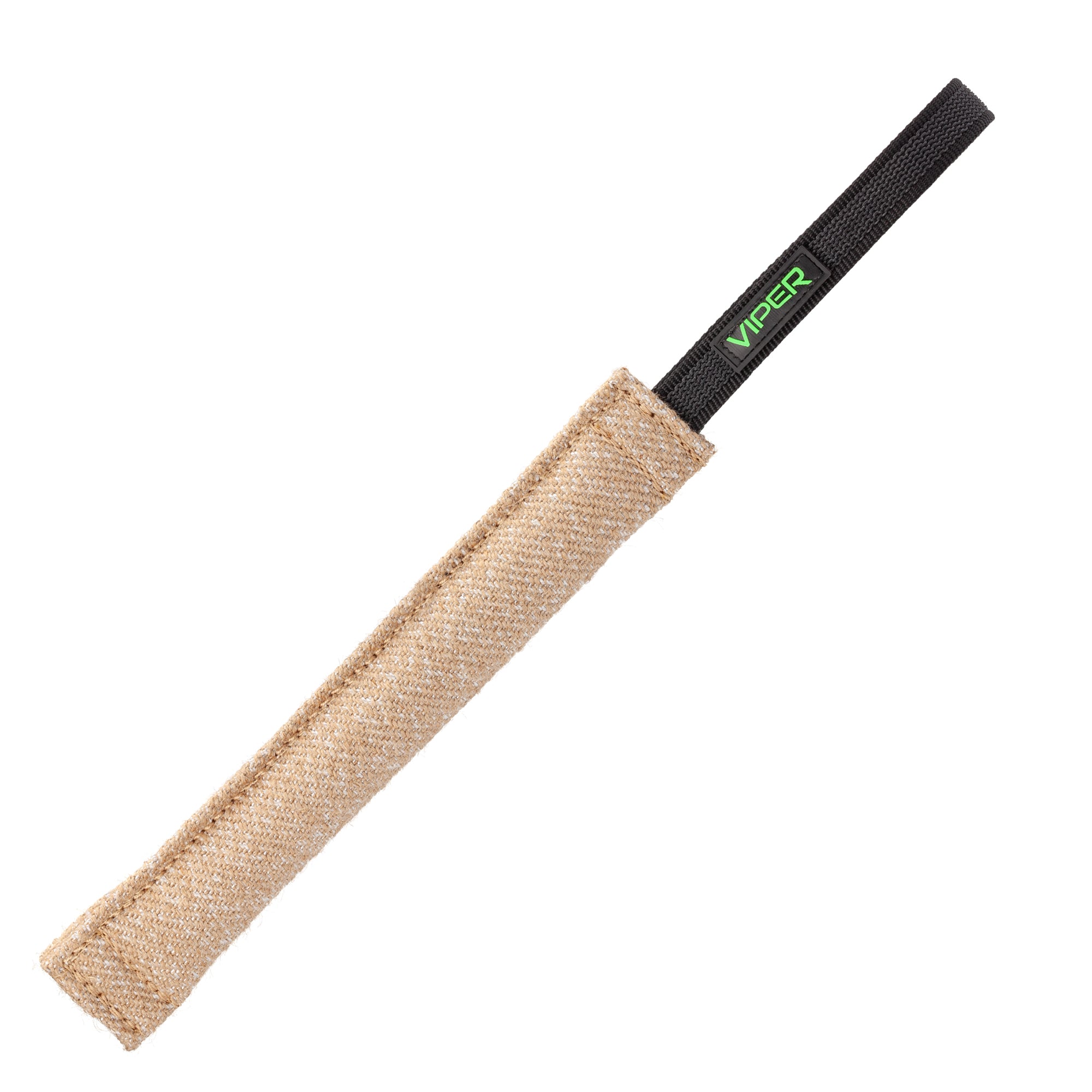 Jute dog tug toy with one handle, 12 inches long
