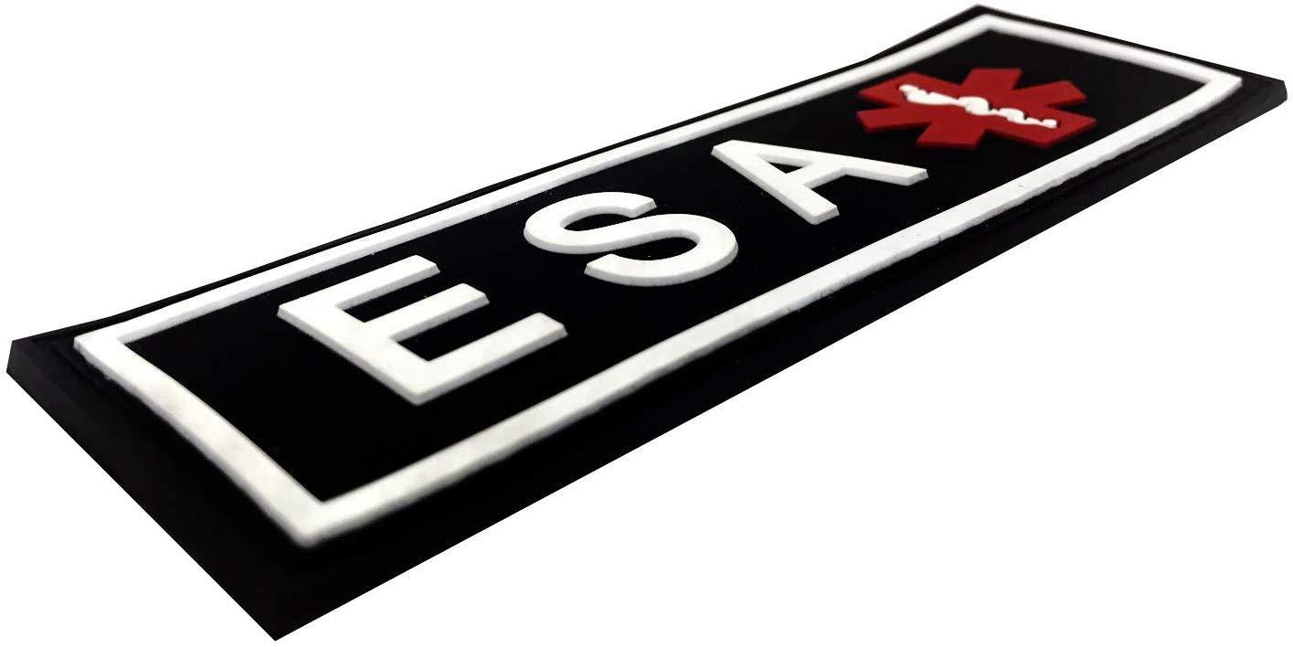 ESA rubber patch for dog harness, vest or dog collar, hook and loop fastener type