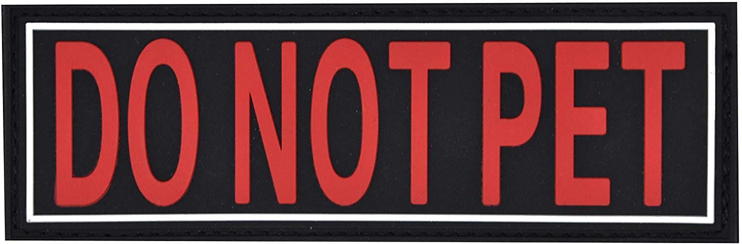 Do Not Pet rubber patch for dog harness, vest or dog collar, hook and loop fastener type