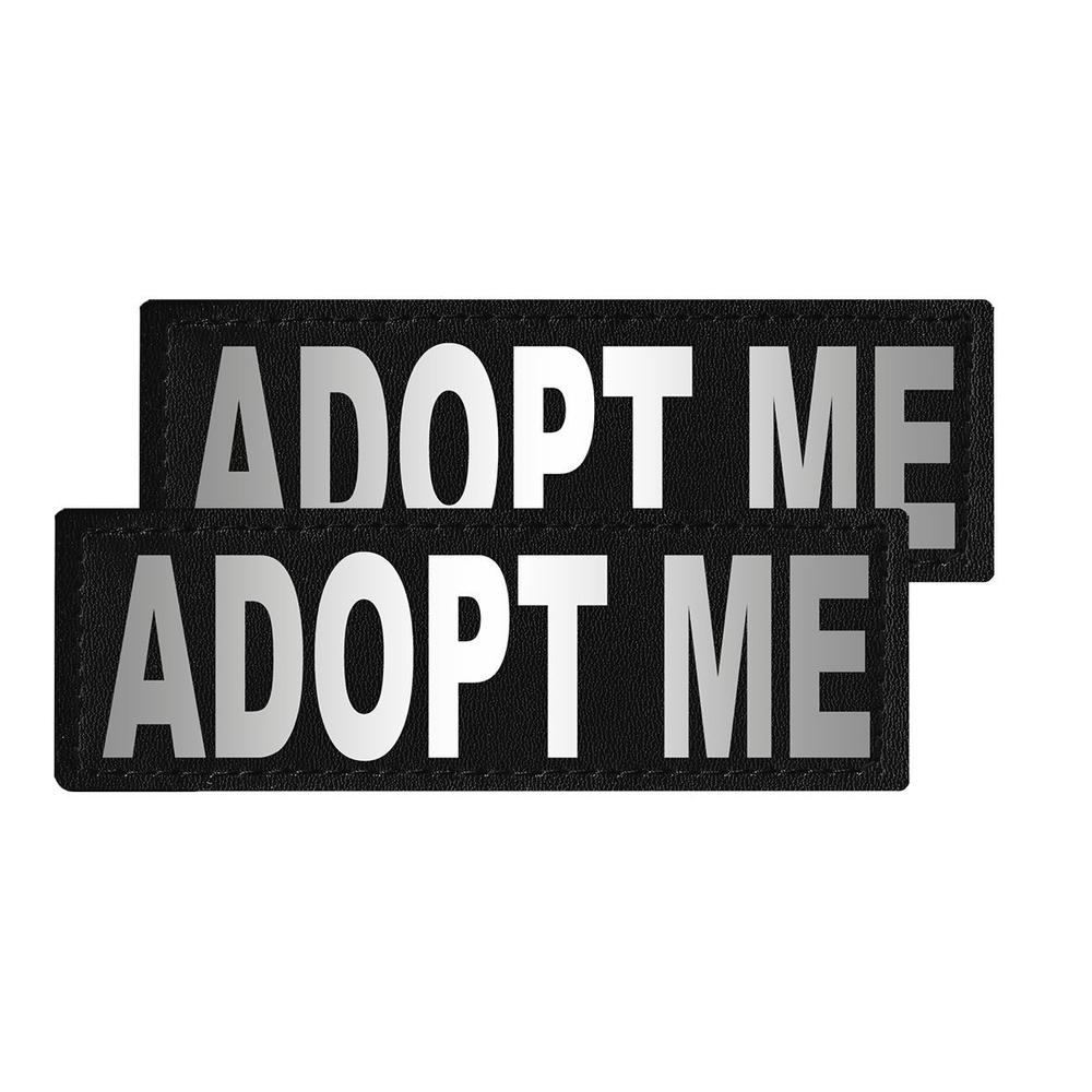 Adopt me reflective patches with hook backing for dog harness, dog vest or dog collar