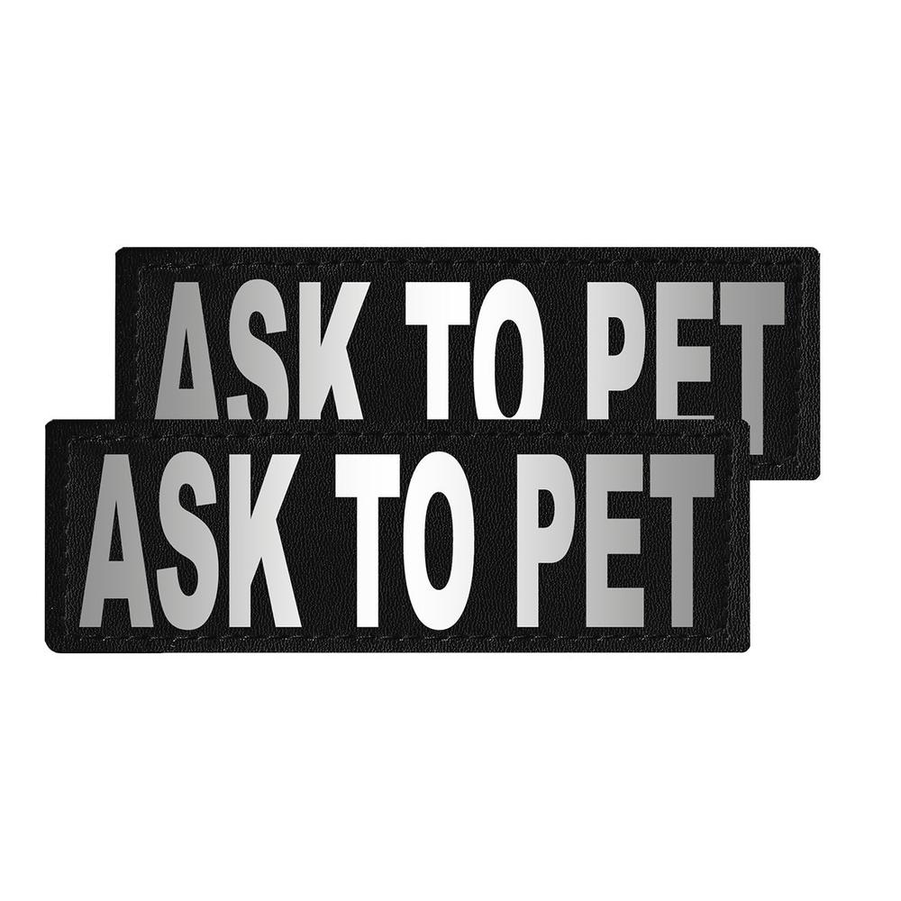 Ask to Pet reflective patches with hook backing for dog harness, dog vest or dog collar