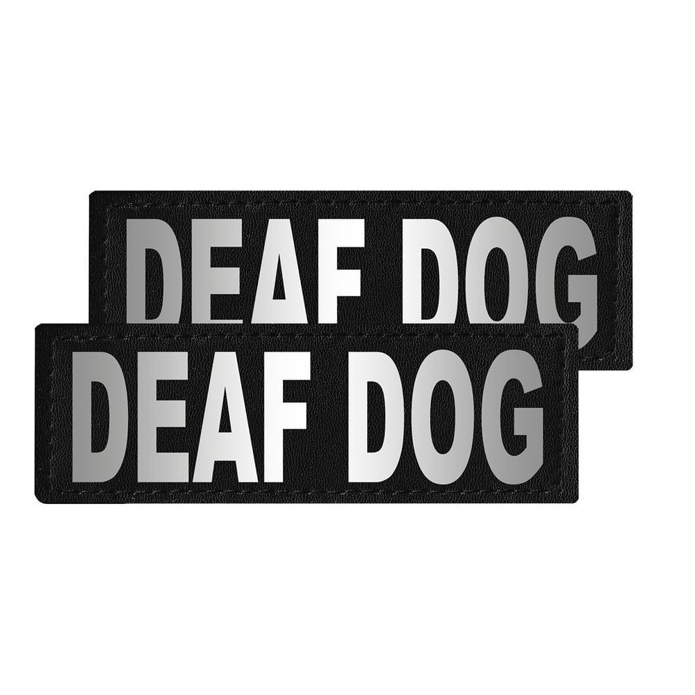 Deaf Dog reflective patches with hook backing for dog harness, dog vest or dog collar