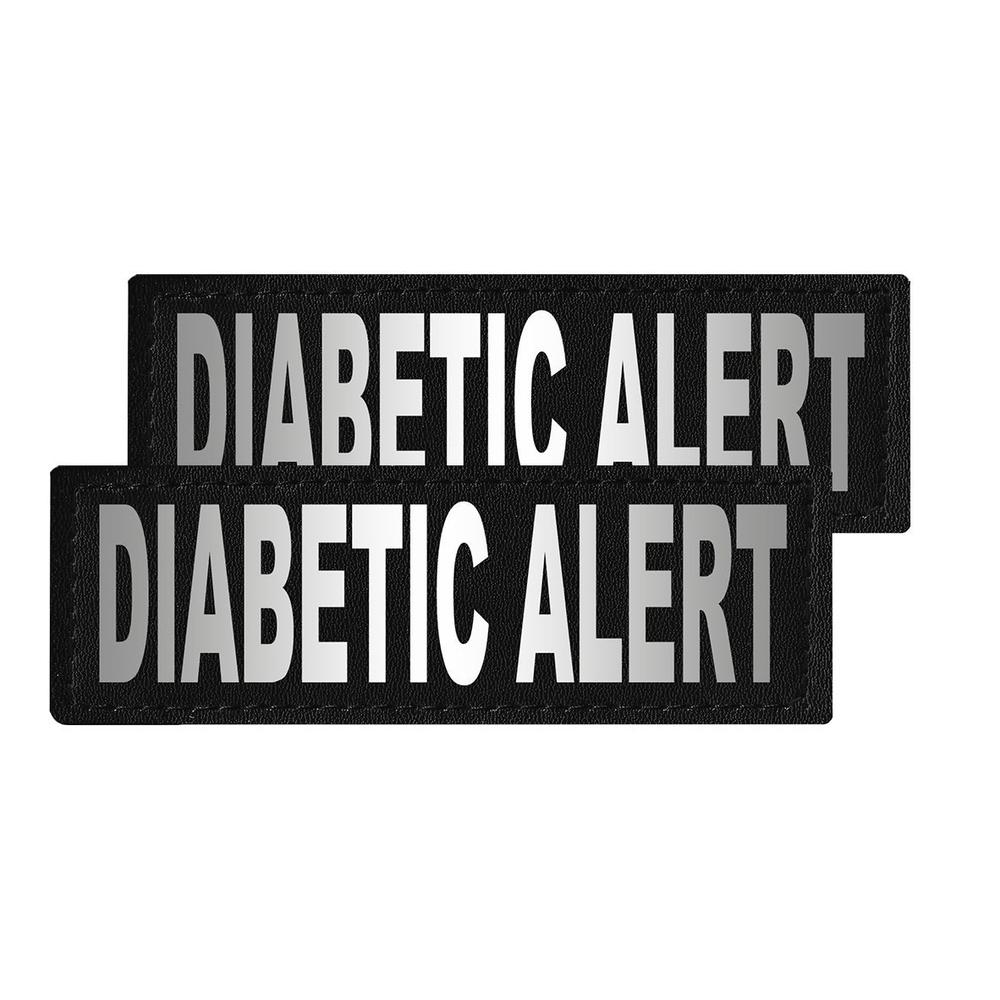 Diabetic Alert reflective patches with hook backing for dog harness, dog vest or dog collar