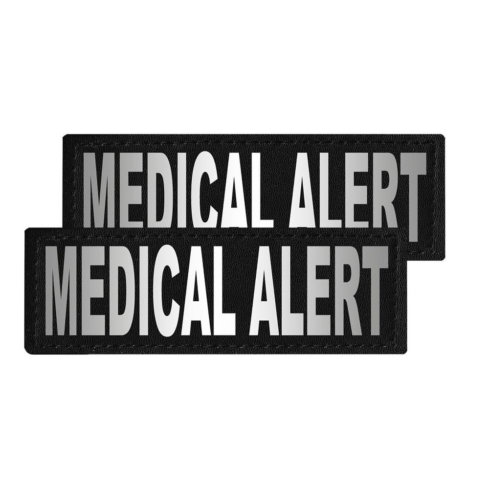 Medical Alert reflective patches with hook backing for dog harness, dog vest or dog collar