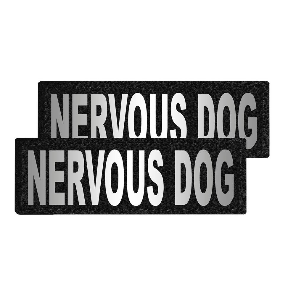 Nervous Dog reflective patches with hook backing for dog harness, dog vest or dog collar