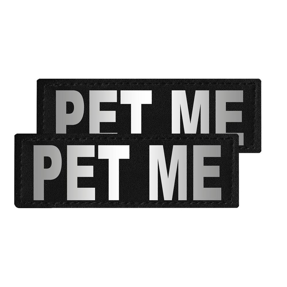 Pet Me reflective patches with hook backing for dog harness, dog vest or dog collar