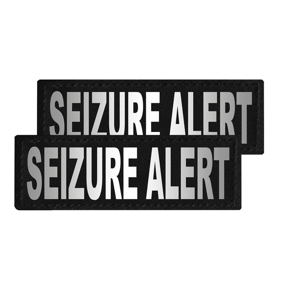 Seizure Alert reflective patches with hook backing for dog harness, dog vest or dog collar