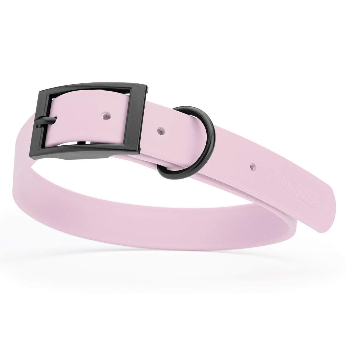 Pastel Purple Biothane dog collar with black metal buckle and D-ring, width: 1 inch, x-large