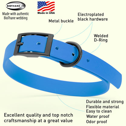 Dogline Biothane Waterproof Collar - Size M (15 to 18 inches)