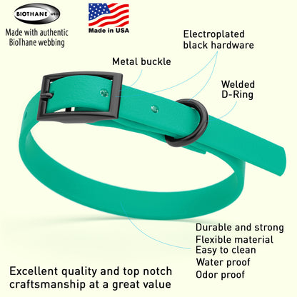 Dogline Biothane Waterproof Collar - Size XS (9 to 12 inches)