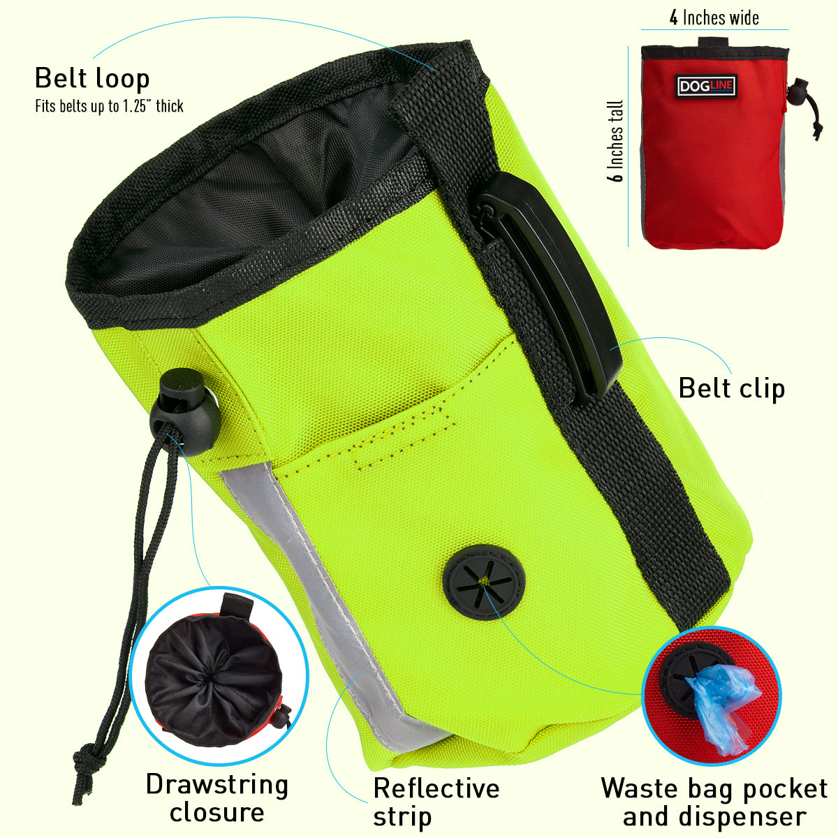 Dogline Beta Treat Pouch + Built-In Waste Bag Dispenser