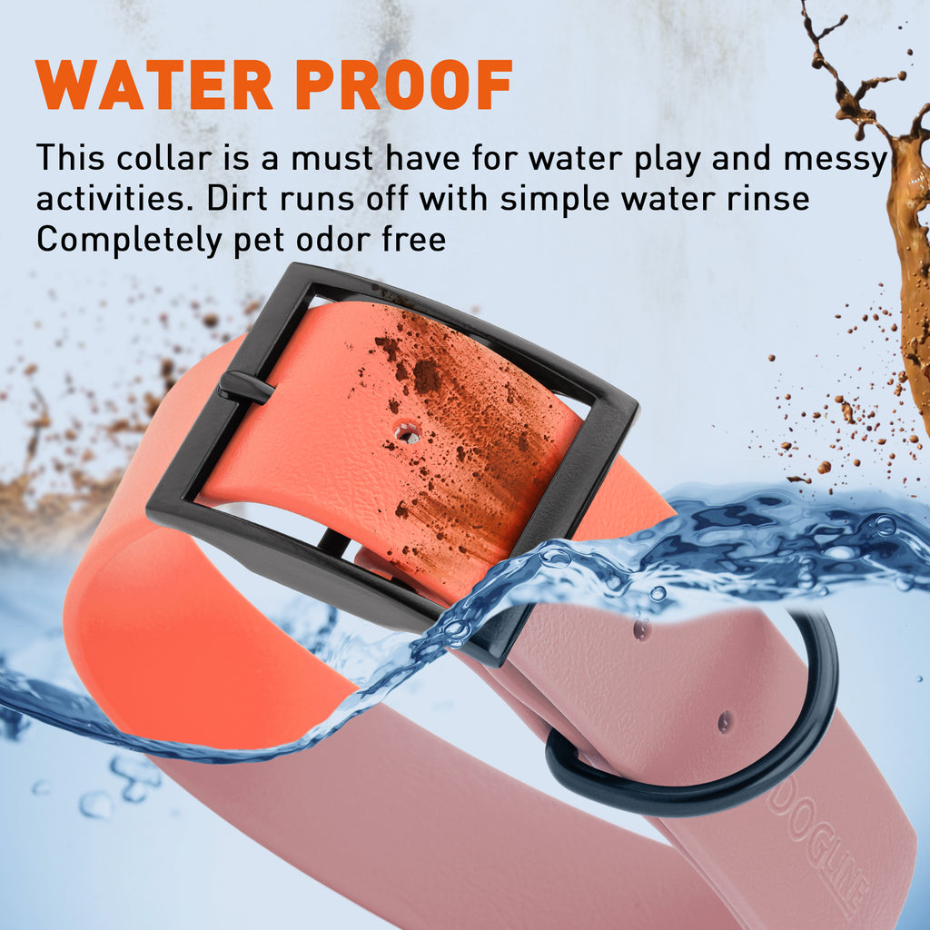 Dogline Biothane Waterproof Collar -  1.5" Wide, Size XXL (24 to 28 inches)