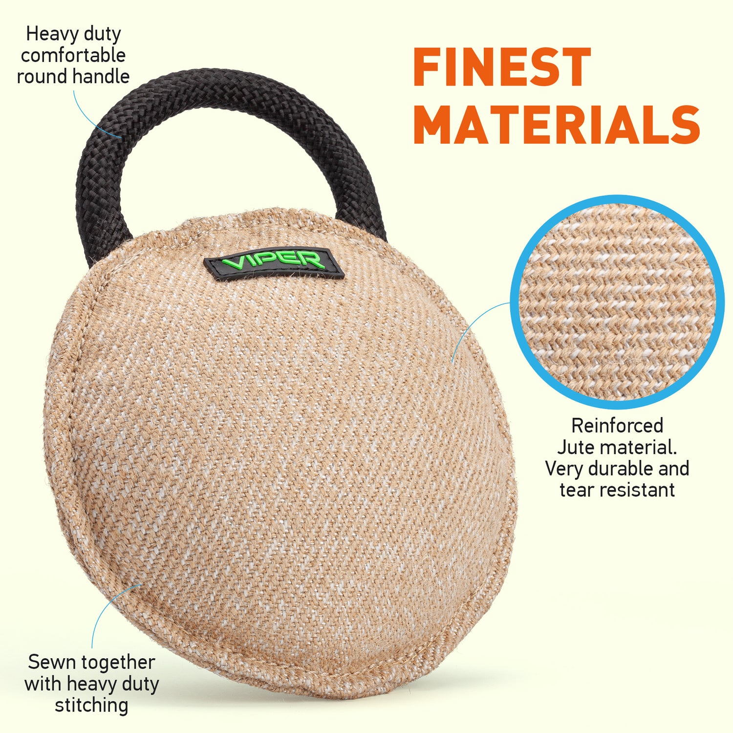 Viper Round Jute Bite Pillow