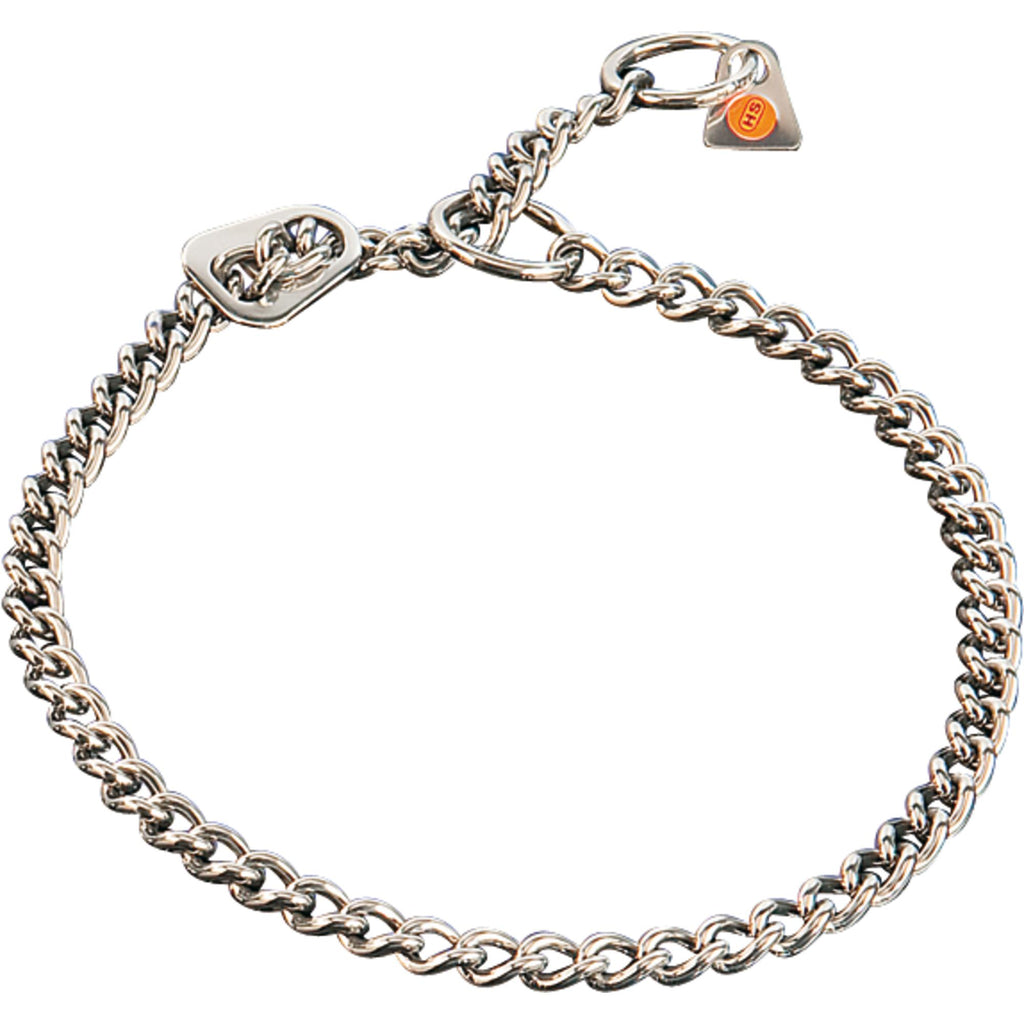 Herm Sprenger - Slide Chain Collar with ULTRA-Plate - Round Links - Stainless Steel, 2.5 mm