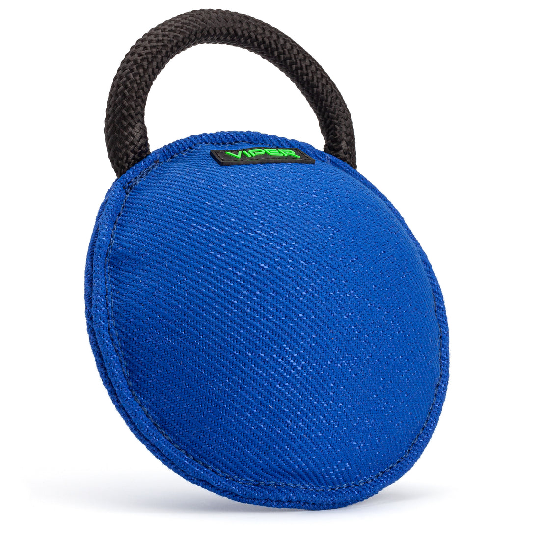 French Linen bite pillow for dogs with round nylon handle