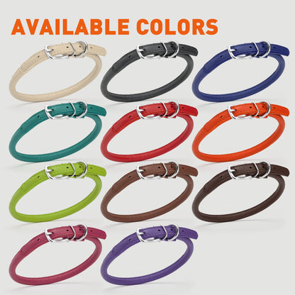 Dogline Soft Leather Round Collar