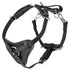 Biothane dog harness with handle, padded chest plate, and stainless steel hardware, adjustable straps
