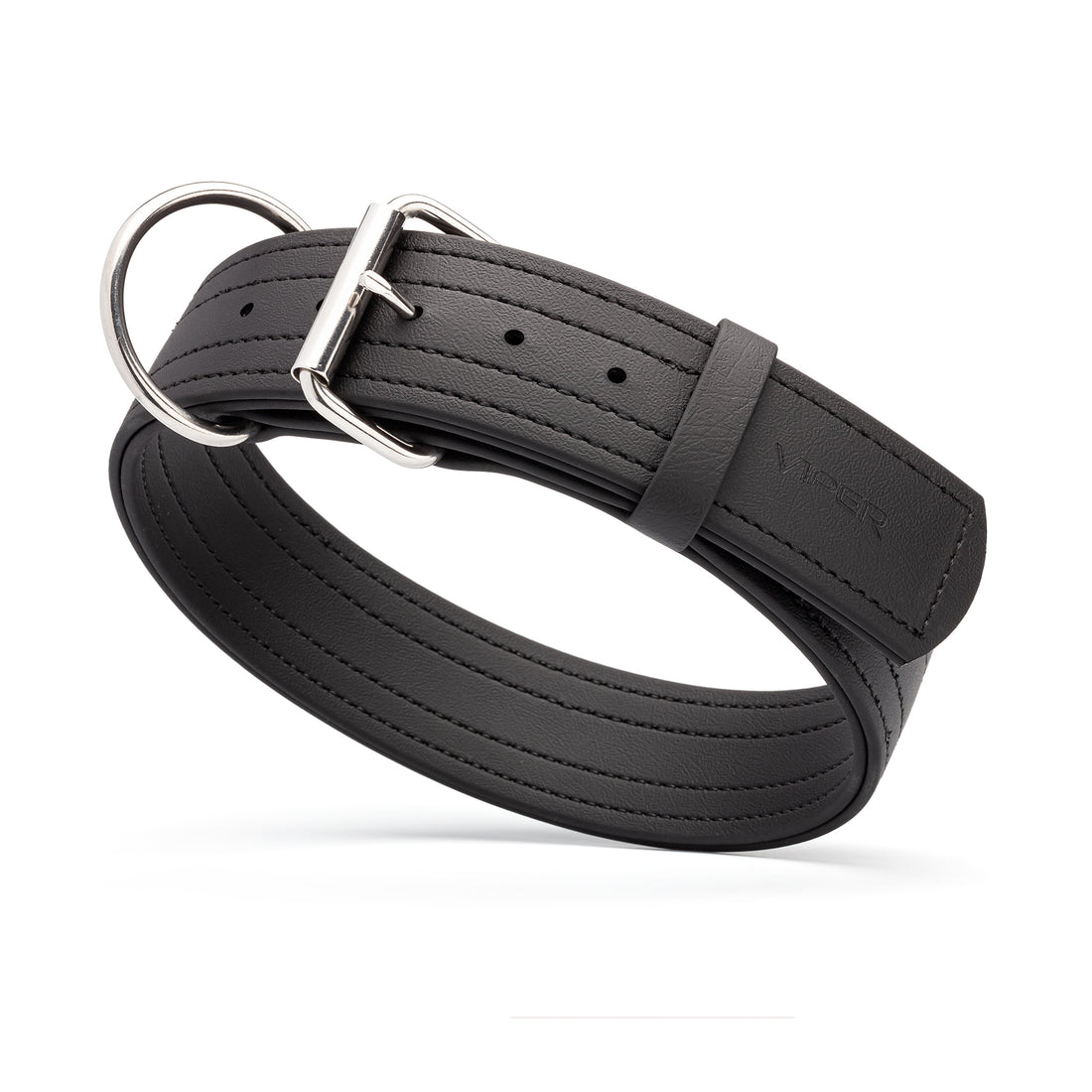 Working dog collar with stainless steel hardware, made from Biothane, 2 inches wide