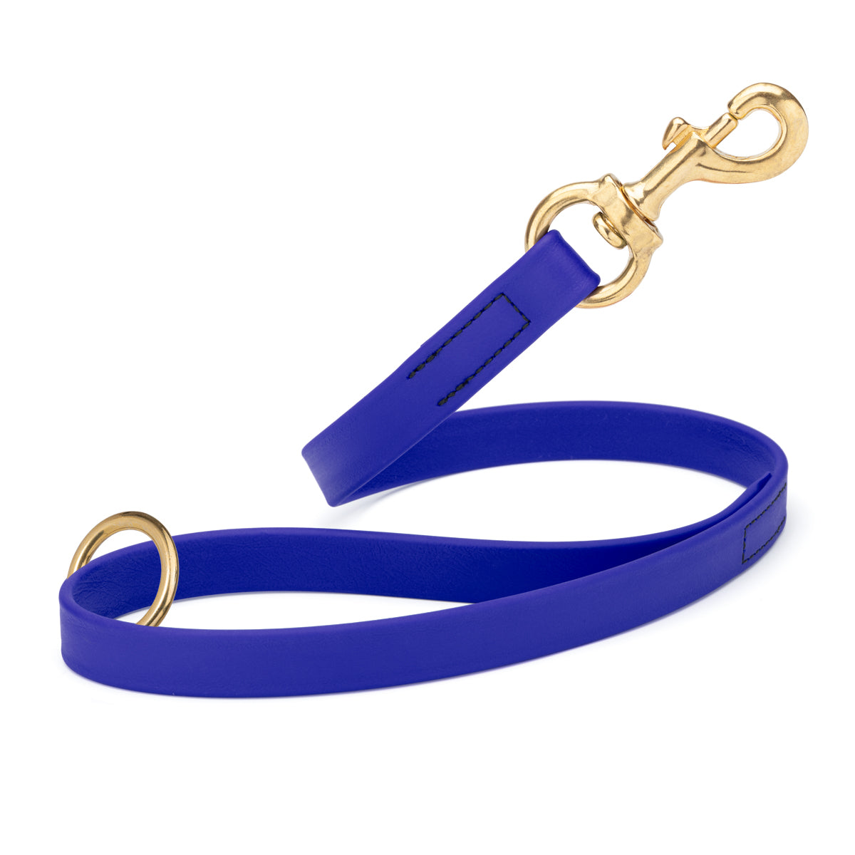 Blueberry Biothane traffic leash for dogs with brass hardware, 20 inches long
