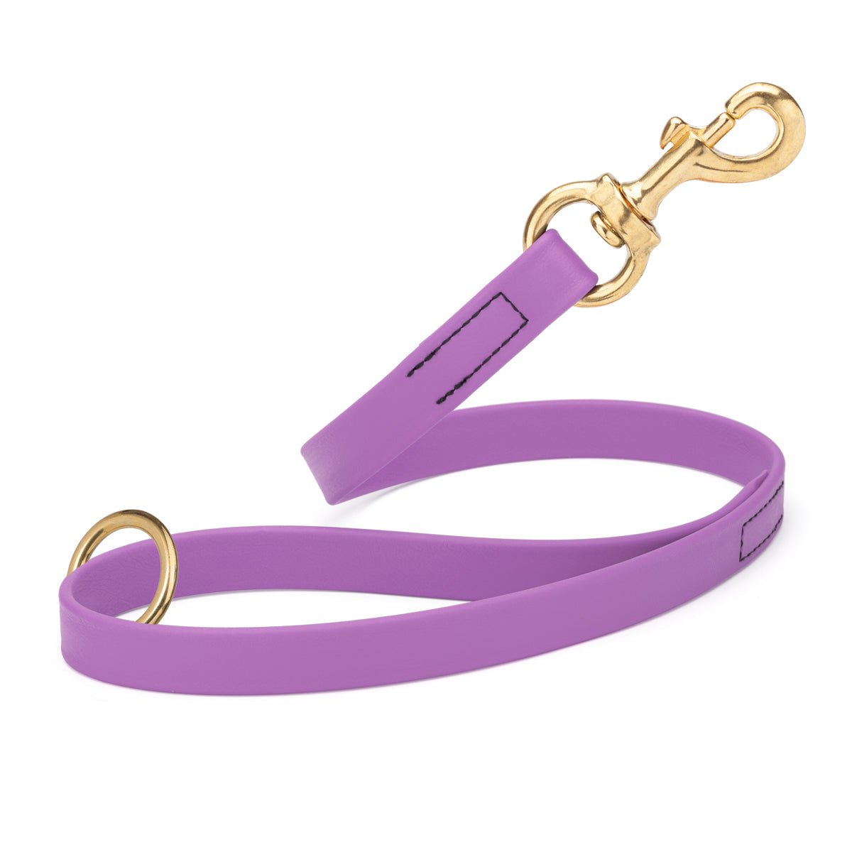 Amethyst Purple Biothane traffic leash for dogs with brass hardware, 20 inches long