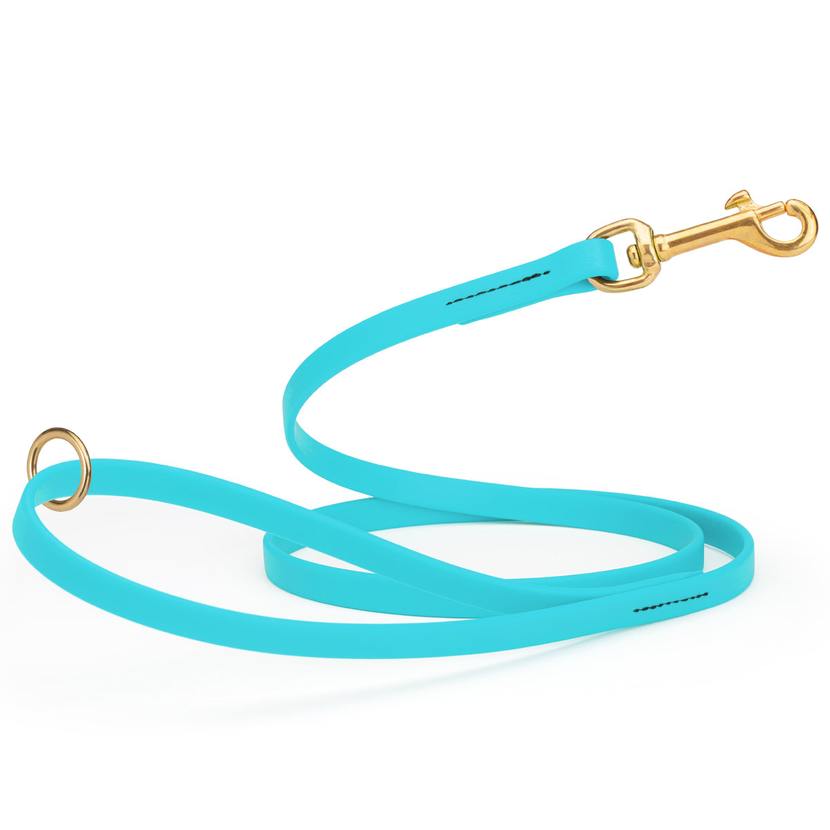 4ft dog leash made from waterproof Biothane, brass hardware, 1/2 inch wide, Sky Blue 