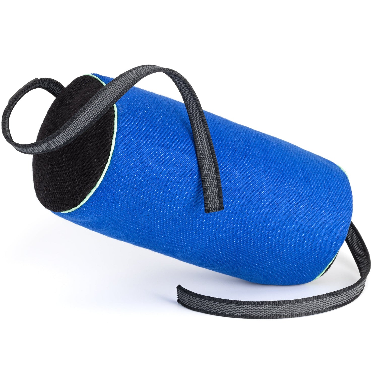 French Linen bite pillow for dogs with two handles, cylinder roll shape