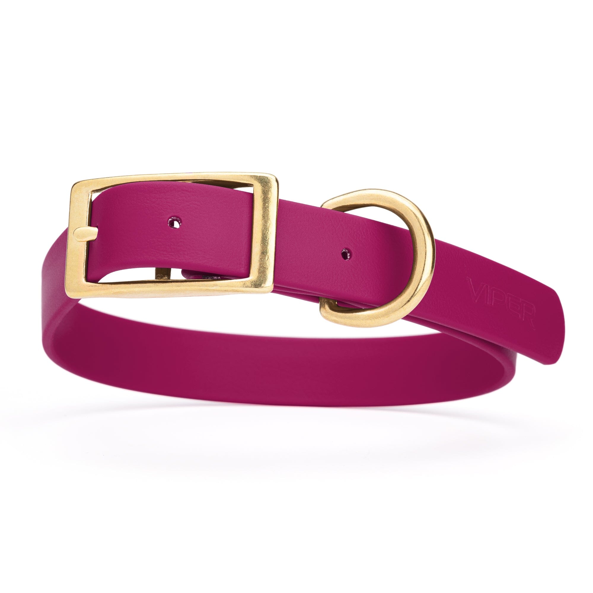 Viper Biothane Waterproof Dog Collar - Brass Hardware - Size L (18 to 22 inches)