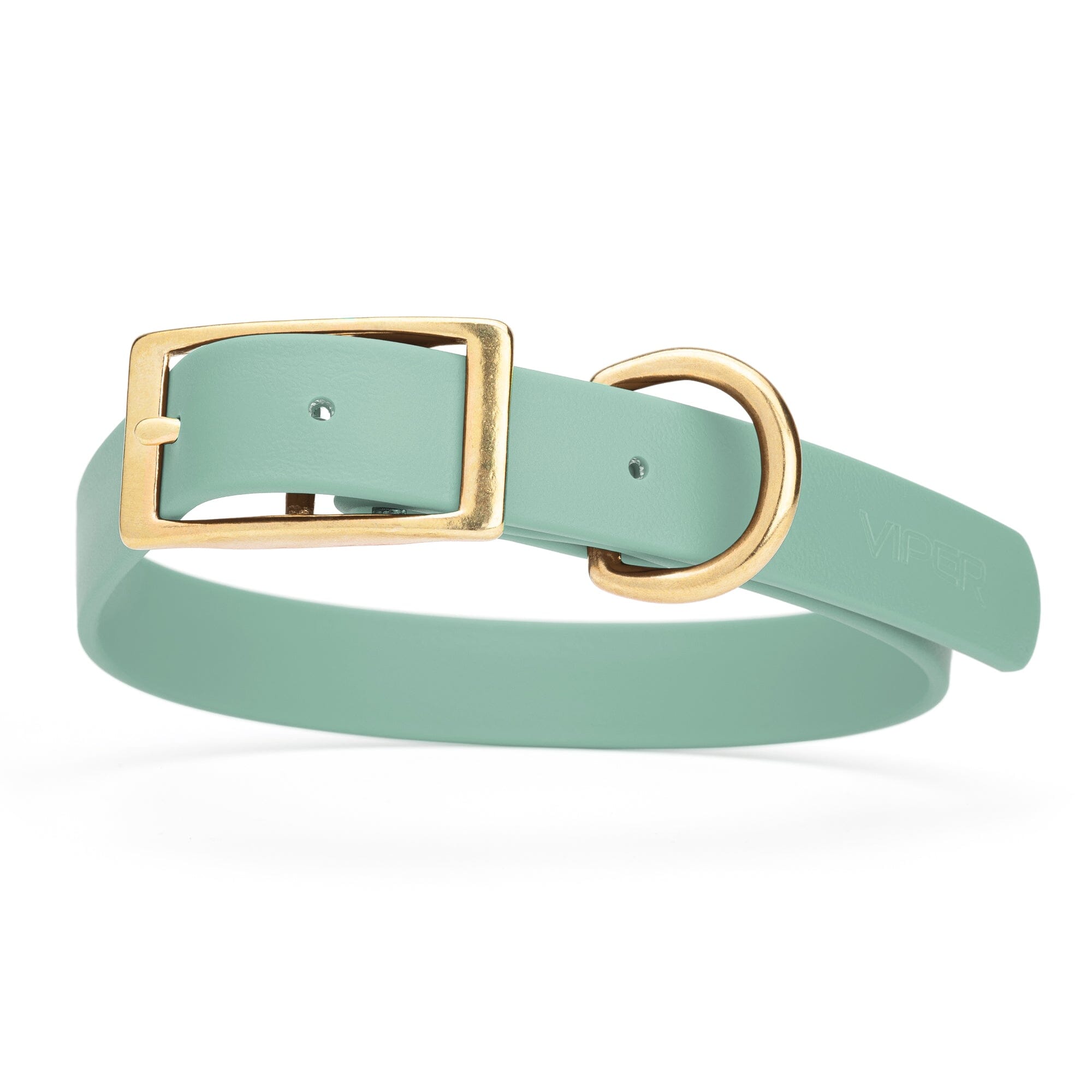 Viper Biothane Waterproof Dog Collar - Brass Hardware - Size L (18 to 22 inches)