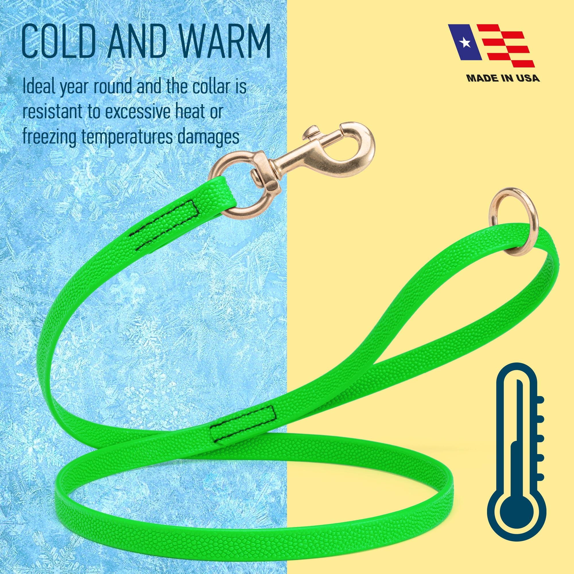 Viper Pebble Emboss BioThane Dog Leash with Solid Brass Hardware