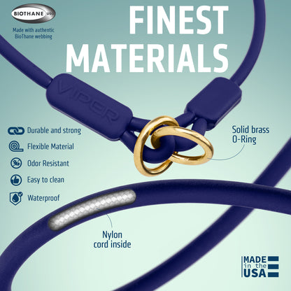 Viper Round Biothane Slip Collar with Brass Hardware