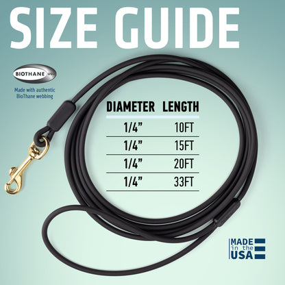 Viper Round Biothane Dog Lead with Brass Hardware