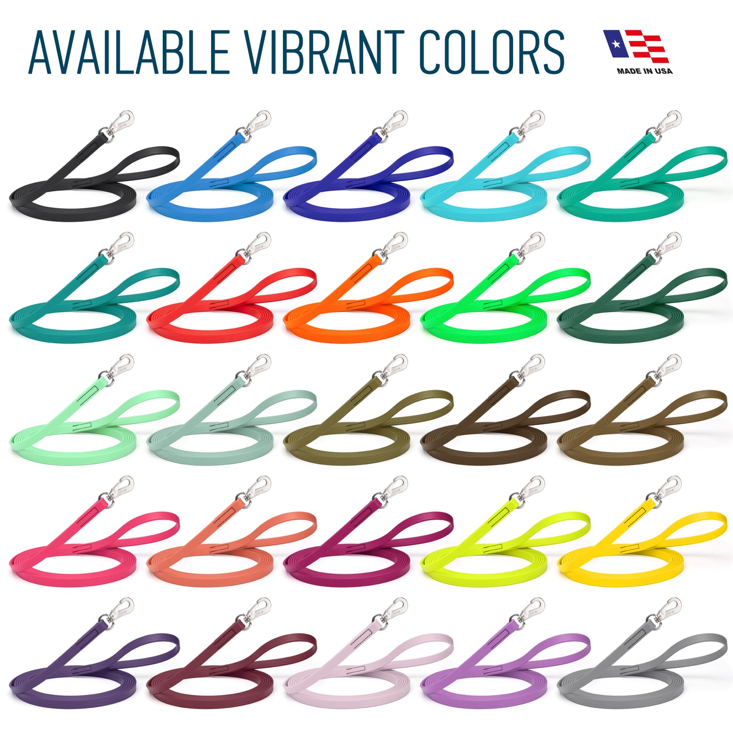 Viper Long Line 33 ft Biothane Dog Lead with SPRENGER Stainless Steel Hook