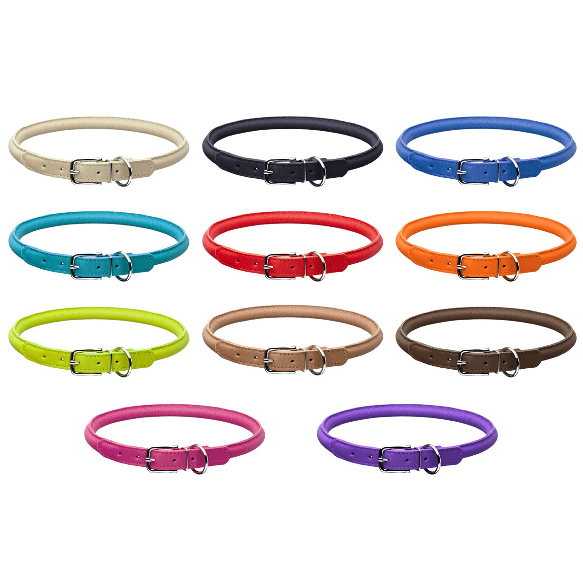 Dogline Soft Leather Round Collar